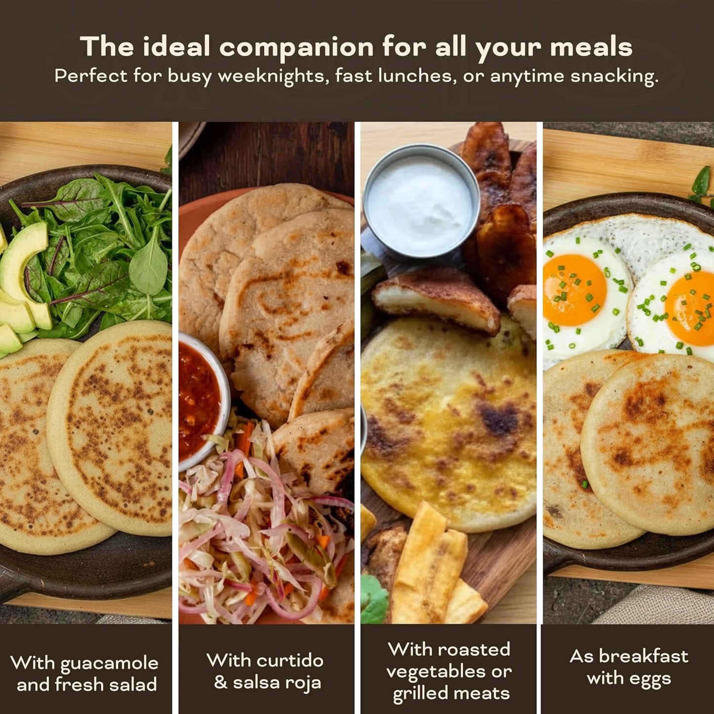 Pupusas de Maíz Revueltas (paquete de 5) - Producto Auténtico Salvadoreño