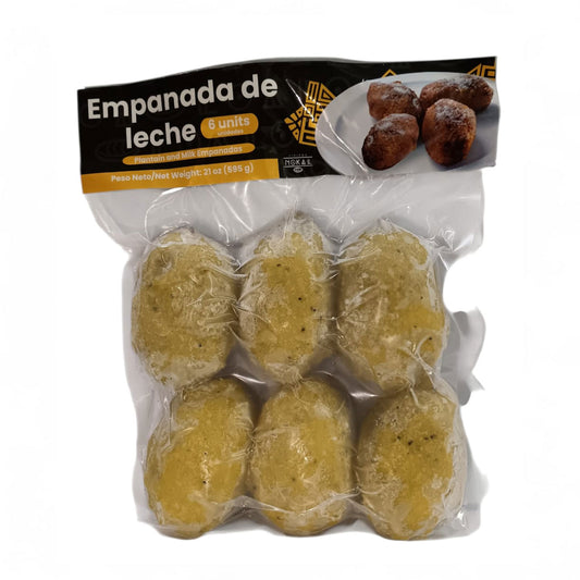 Caja de Empanadas de Plátano con Leche (12 x 6 Pack) - Sweet plantain fritters with custard