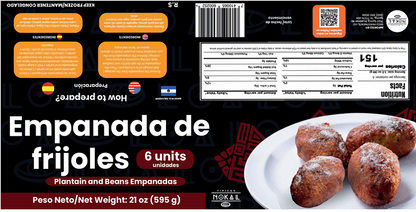 Empanadas de Plátano de Frijol (6 Pack) - Sweet plantain fritters with refried beans