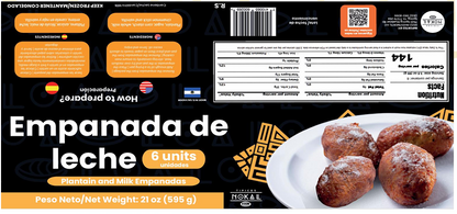 Caja de Empanadas de Plátano con Leche (12 x 6 Pack) - Sweet plantain fritters with custard