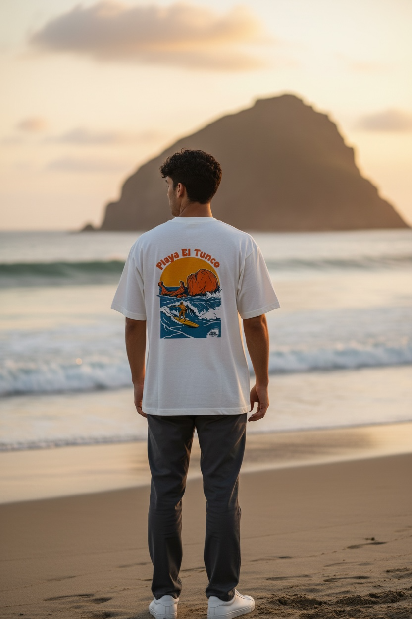 El Tunco Beach- Slim Fit T-Shirt - 503 Cher@s Clothing Co.