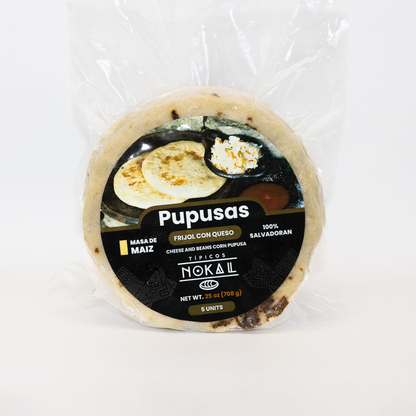 Caja de Pupusas de  Maiz con Frijol y Queso ( 15 x 5 pack) - Authentic Salvadoran Product