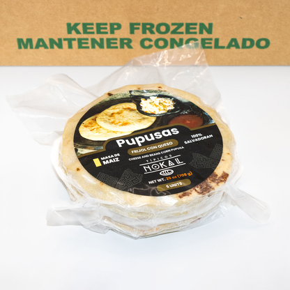 Pupusas de Maiz con Frijol y Queso (5 pack) - Authentic Salvadoran Product