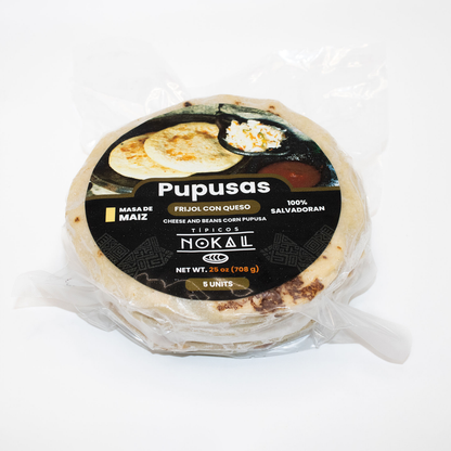 Pupusas de Maiz con Frijol y Queso (5 pack) - Authentic Salvadoran Product