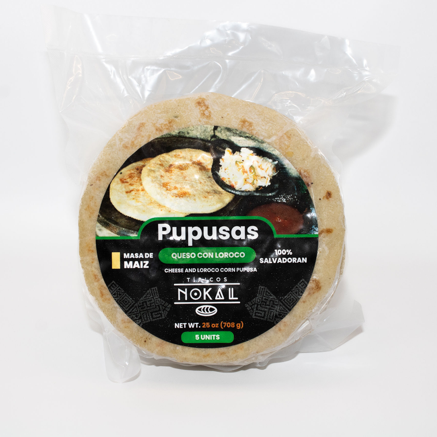 Pupusas de Maiz Queso con Loroco (5 pack) - Authentic Salvadoran Product