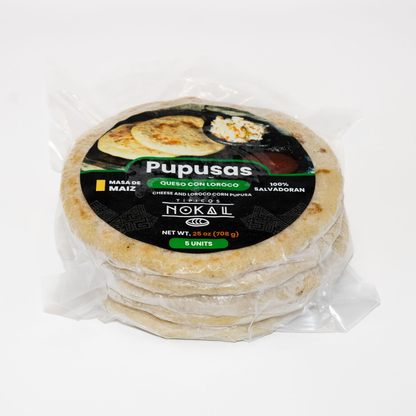 Caja de Pupusas Maiz de Queso con Loroco  (15x5 pack) - Authentic Salvadoran Product
